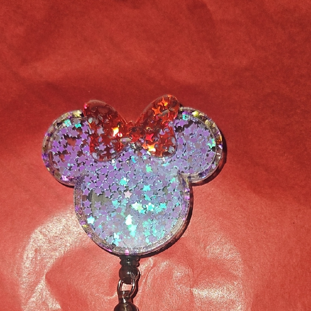 Glittery Mouse Badge Reel